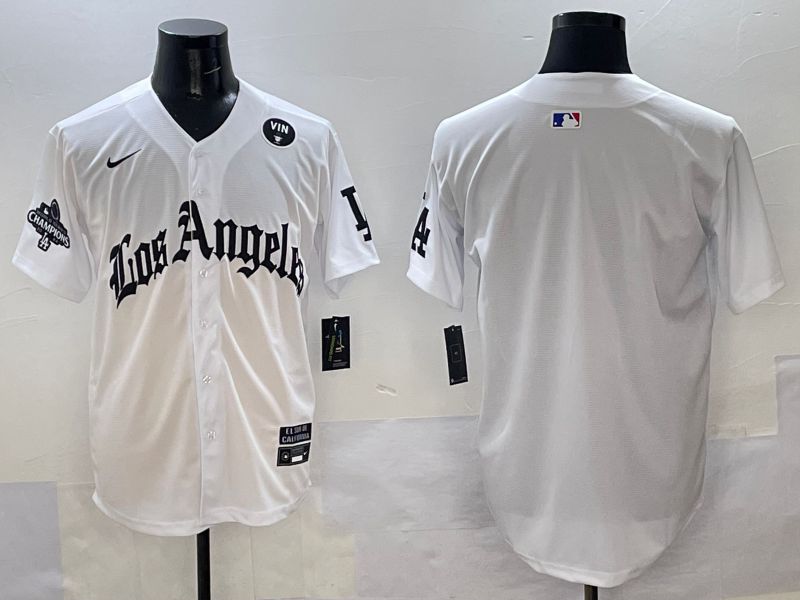 Men Los Angeles Dodgers Blank White Five generations Joint Name 2025 Nike MLB Jersey style 36->los angeles dodgers->MLB Jersey